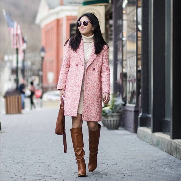 NEW J.crew Daphne Tweed Topcoat Size 0 pink - Picture 7 of 12